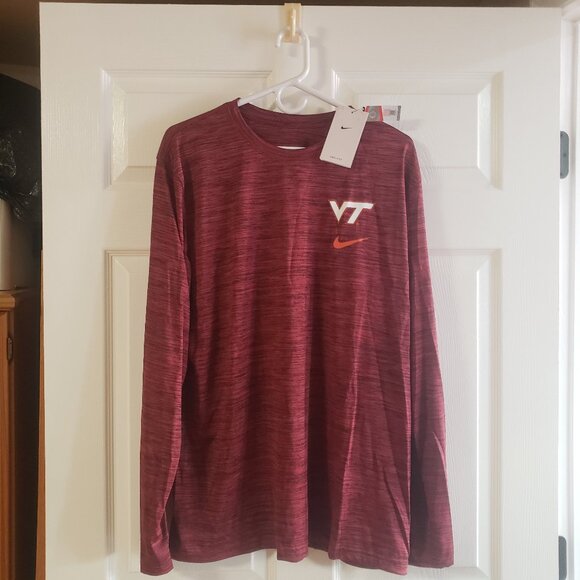 Virginia Tech Nike Men's Dri Fit Long Sleeve Tee Shirt Size XL New with Tags - Picture 1 of 8